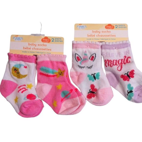 Angel Of Mine Other - Angel Of Mine Baby Girl Socks Sun Moon Magic Unicorn Size 6-12 Months